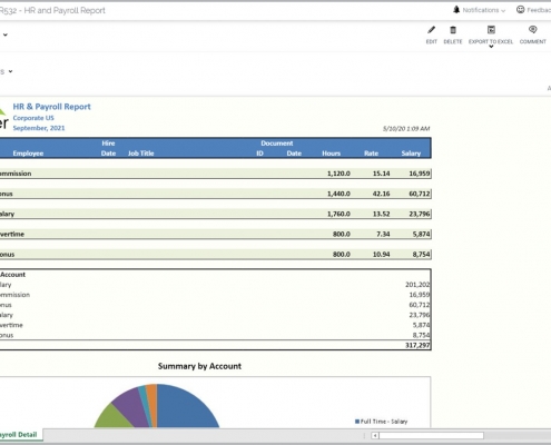 Workforce Compensation Report with Payroll Analysis Example