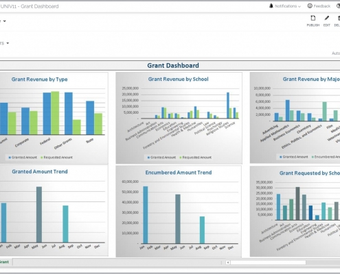 Grant Dashboard Example for Higher Education Institutions