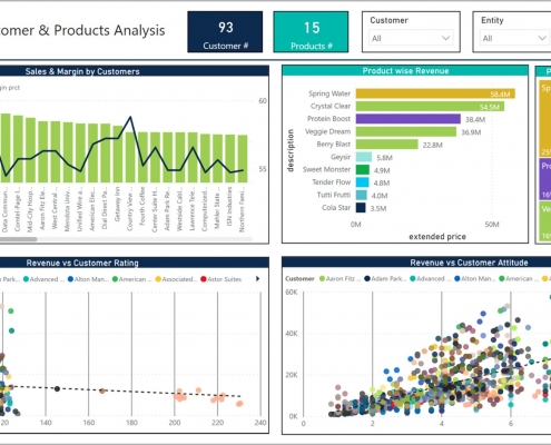 Example of a Customer and Product Revenue Dashboard for Distributors