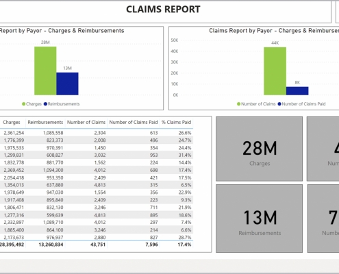 Example of a Claims Analysis Dashboard for Healthcare Providers