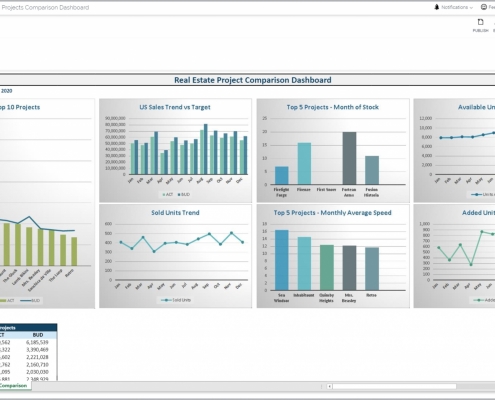 Example of a Project Sales and Inventory Dashboards for Real Estate Companies