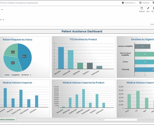 Example of a Patient Assistance Dashboard for Pharmaceutical Companies