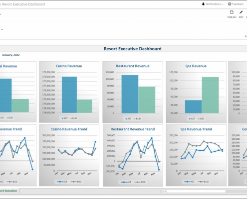 Example of an Executive Dashboard for Hospitality Companies