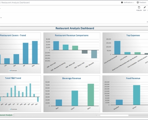 Example of a Restaurant Performance Dashboard for Hospitality Companies