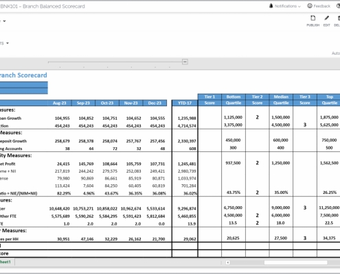 Example of a Balanced Scorecard Report for Bank Branches