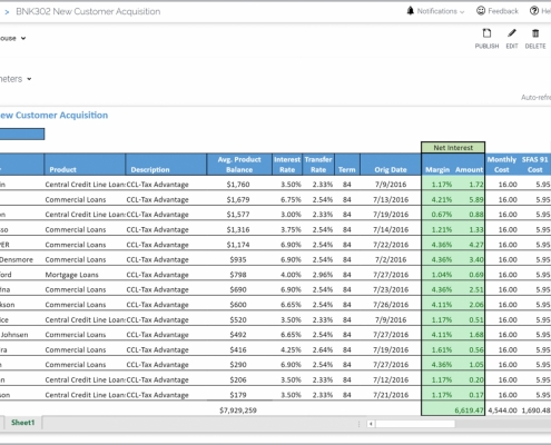 Example of a New Customer Acquisition Report for Banks