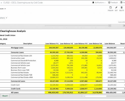 Example of a CECL Report for Credit Unions with Analysis by Call Code