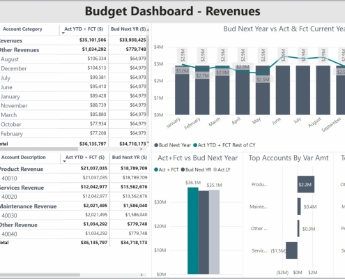 Example of a Revenue Budget Dashboard to Streamline the Planning Process